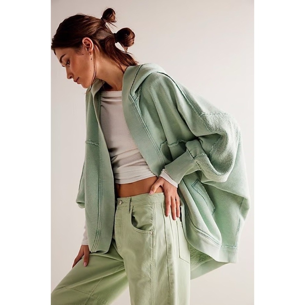 Free People Jordan Jacket Bleached Military Green Shacket L